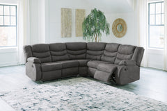 Hoover Furniture Outlet - Ashley Furniture - Partymate 2-Piece Reclining Sectional - 2-Piece Reclining Sectional / Slate - 36903S2