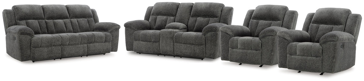 Hoover Furniture Outlet - Ashley Furniture - Frohn Reclining Sofa and Loveseat and 2 Recliners - Reclining Sofa and Loveseat and 2 Recliners - 37406U6