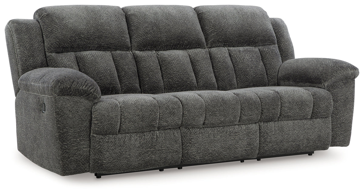 Hoover Furniture Outlet - Ashley Furniture - Frohn Reclining Sofa - Reclining Sofa / Graphite - 3740688