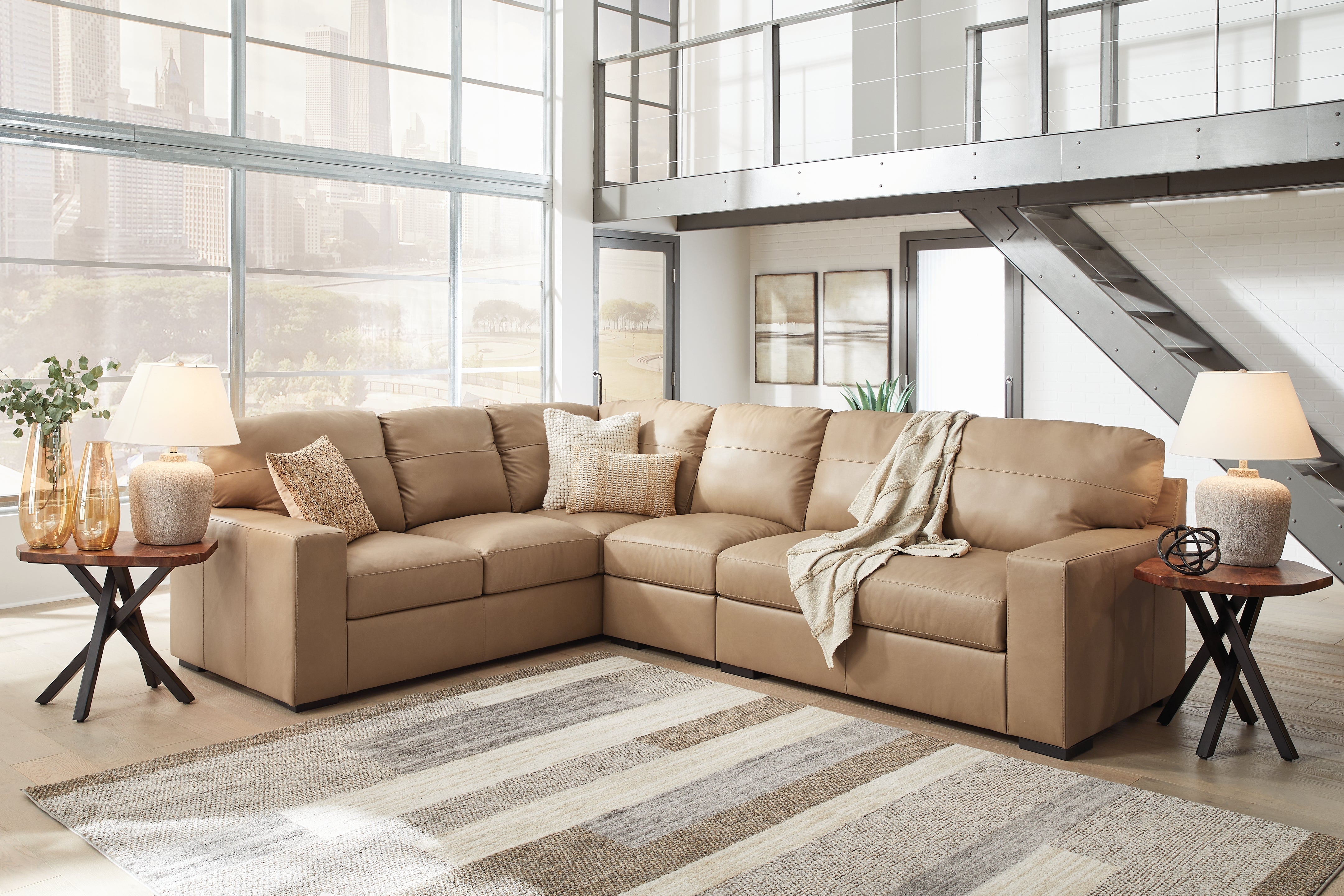 Hoover Furniture Outlet - Ashley Furniture - Bandon 3-Piece Sectional - LAF 3-Piece Sectional / Toffee - 38006S3