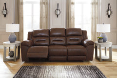 Hoover Furniture Outlet - Ashley Furniture - Stoneland Reclining Sofa - Reclining Sofa / Chocolate - 3990488