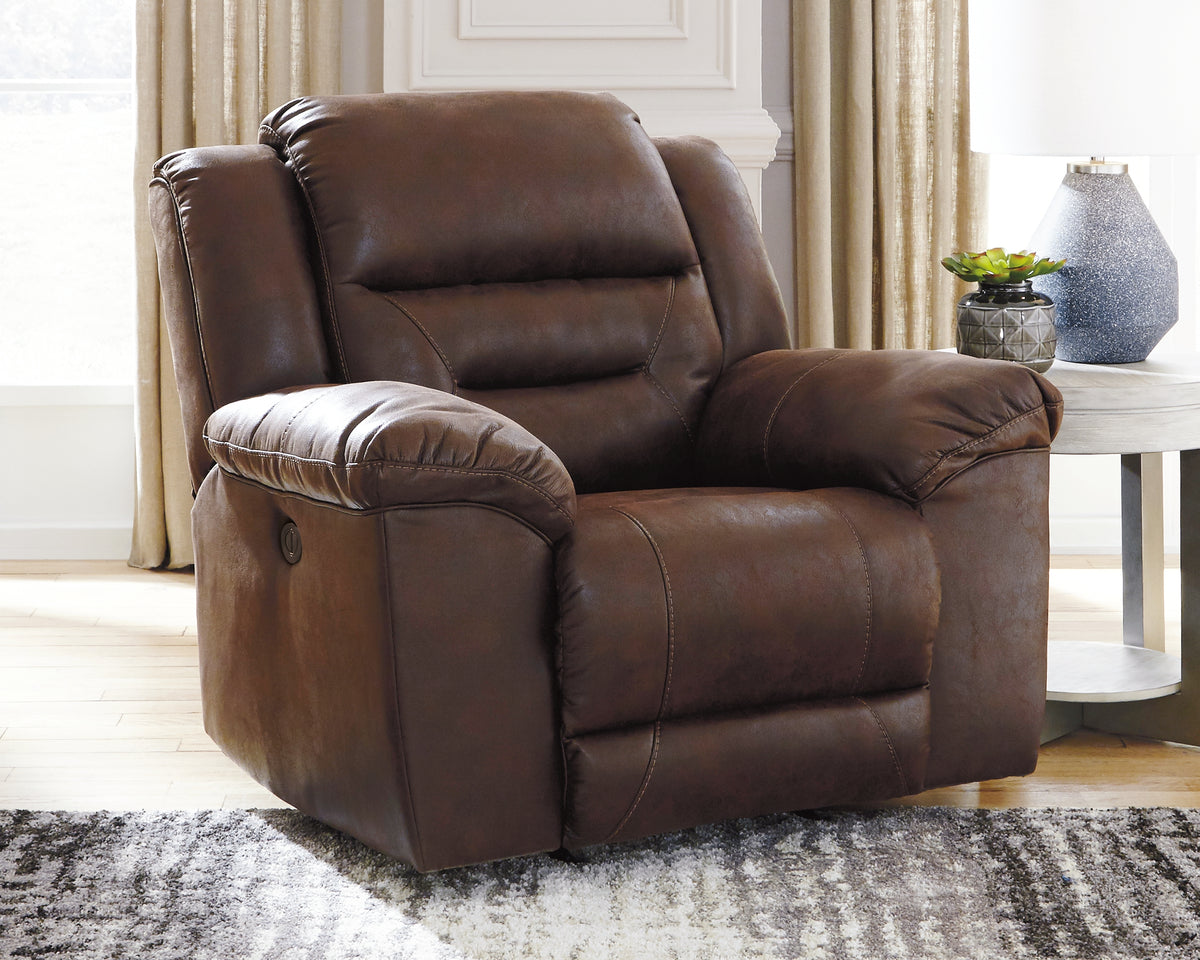 Hoover Furniture Outlet - Ashley Furniture - Stoneland Power Recliner - Power Rocker Recliner / Chocolate - 3990498