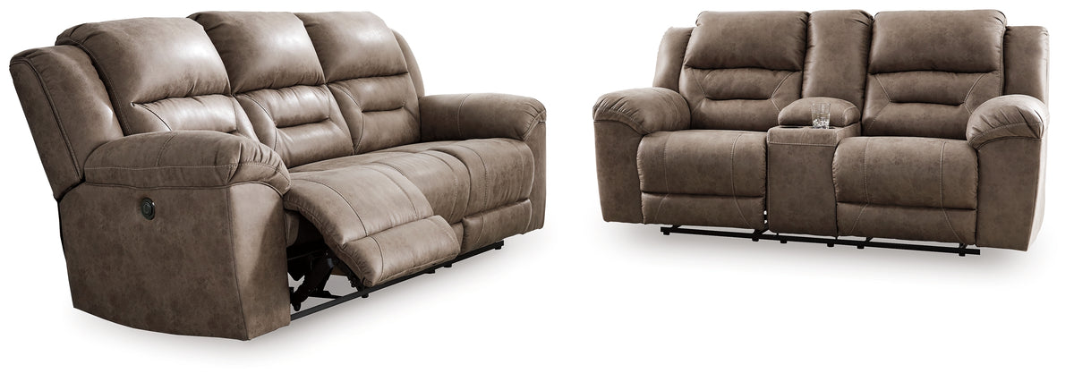 Hoover Furniture Outlet - Ashley Furniture - Stoneland Power Reclining Sofa and Loveseat - Power Reclining Sofa and Loveseat - 39905U3