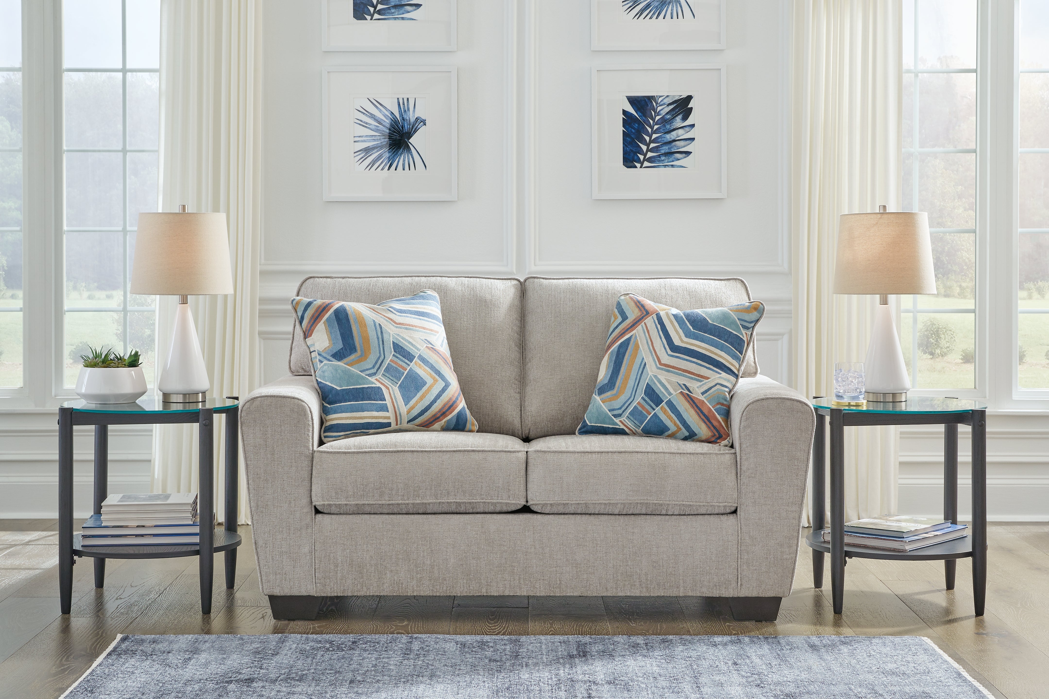 Hoover Furniture Outlet - Ashley Furniture - Cashton Loveseat - Loveseat / Ice - 4060635