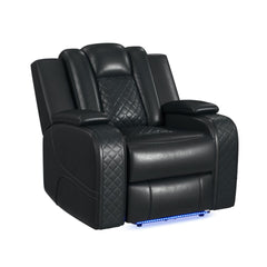 U-890 Power Motion Recliner with Power Headrest, LED in Pebble Black