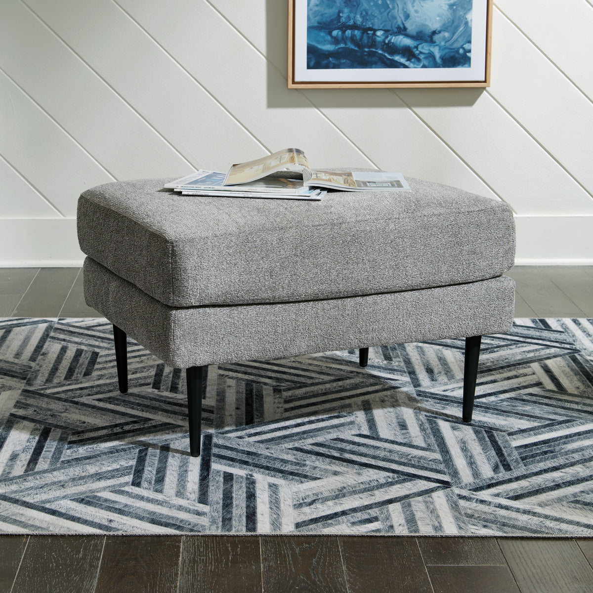 Hoover Furniture Outlet - Ashley Furniture - Hazela Ottoman - Ottoman / Charcoal - 4110214