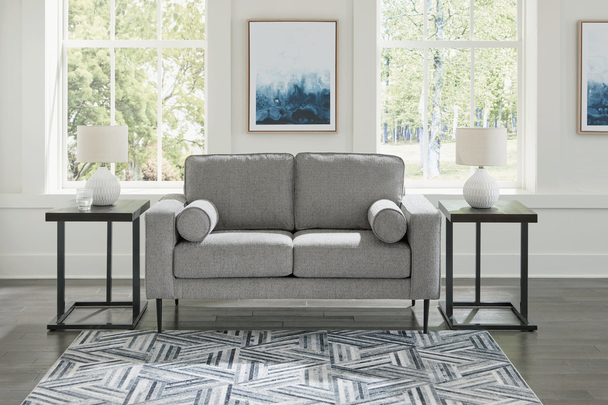 Hoover Furniture Outlet - Ashley Furniture - Hazela Loveseat - Loveseat / Charcoal - 4110235