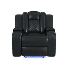 U-890 Power Motion Recliner with Power Headrest, LED in Pebble Black