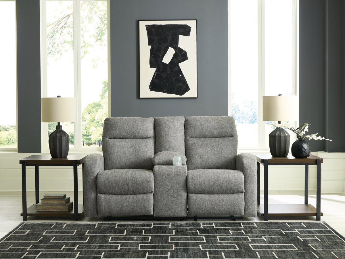 Hoover Furniture Outlet - Ashley Furniture - Gauntlet Reclining Loveseat with Console - DBL Rec Loveseat w/Console - PC4220494