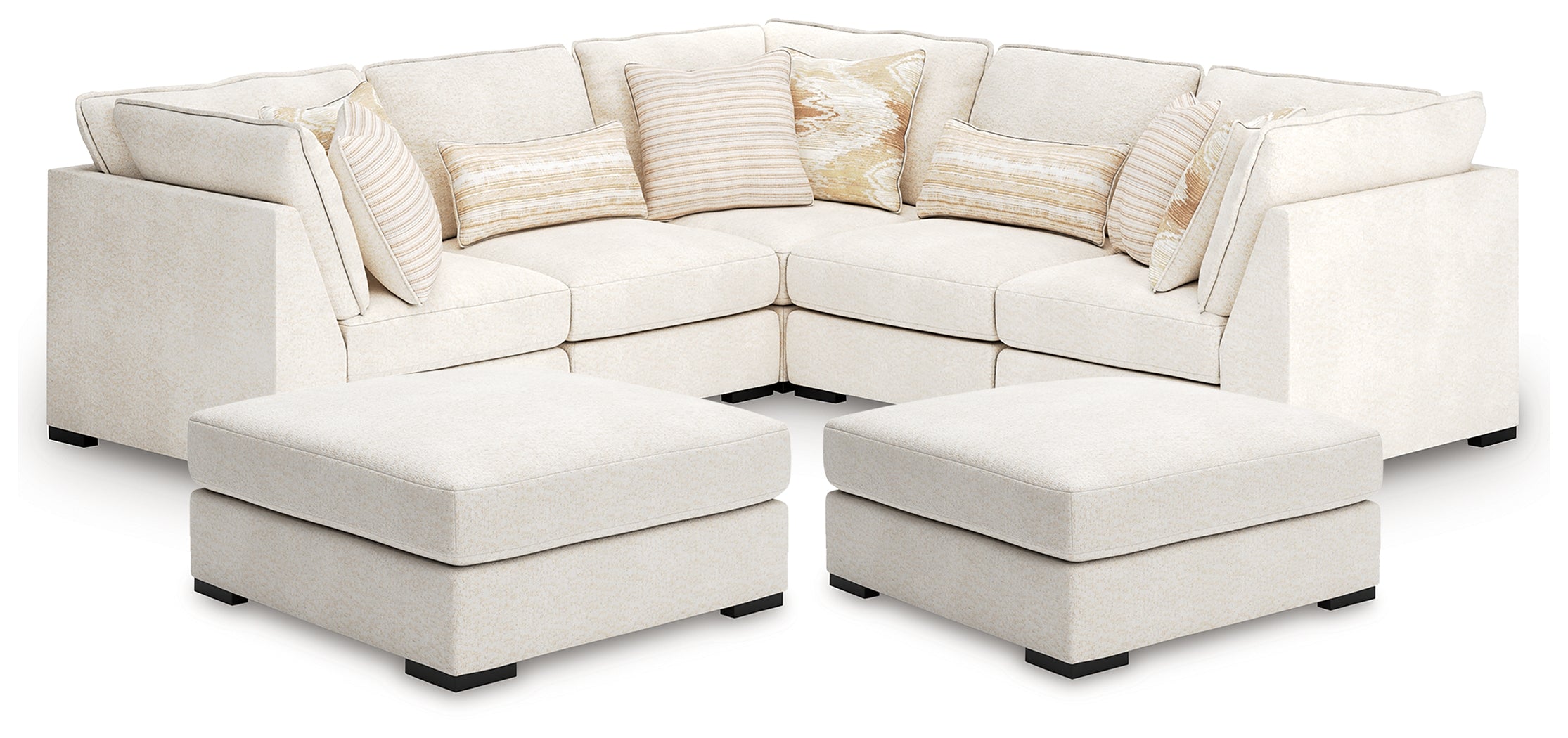 Hoover Furniture Outlet - Ashley Furniture - Donelson Creek 5-Piece Sectional and 2 Oversized Ottomans - 5-Piece Sectional and 2 Oversized Ottomans - 48002U4