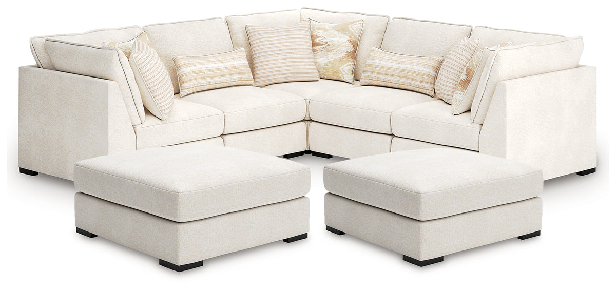 Hoover Furniture Outlet - Ashley Furniture - Donelson Creek 5-Piece Sectional and 2 Oversized Ottomans - 5-Piece Sectional and 2 Oversized Ottomans - 48002U4