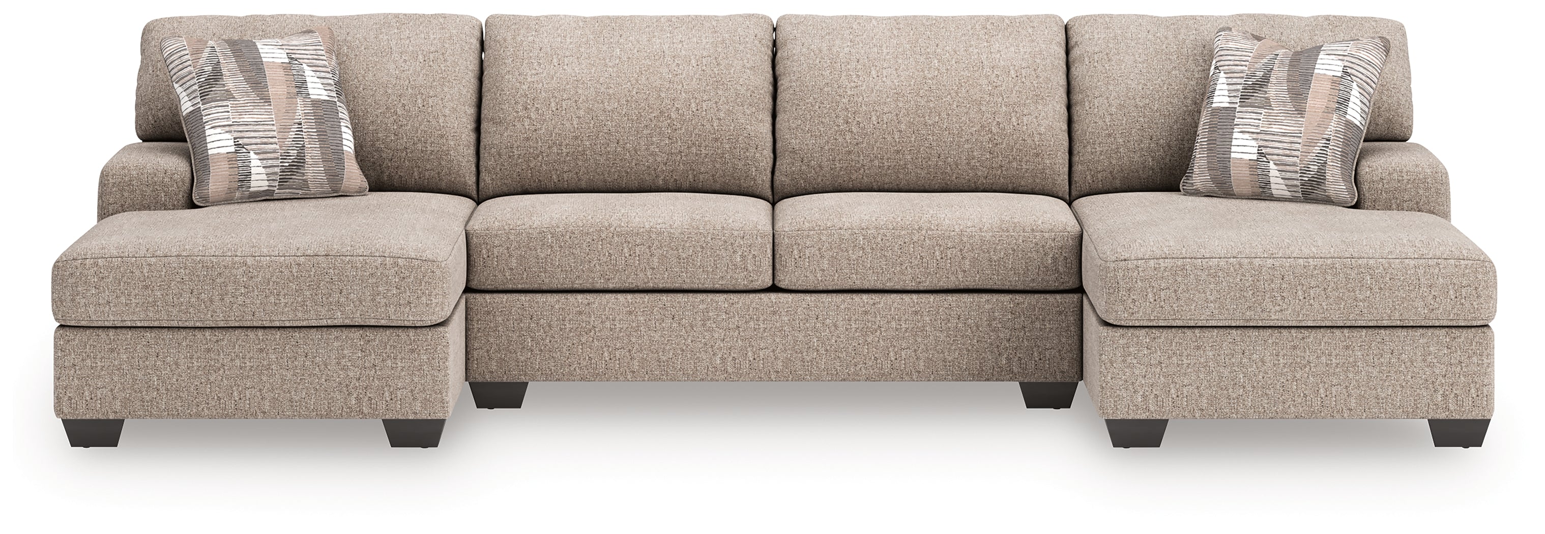 Hoover Furniture Outlet - Ashley Furniture - Newellen 3-Piece Sectional with Double Chaise - RAF 3-Piece Sectional with Double Chaise - 48404S3