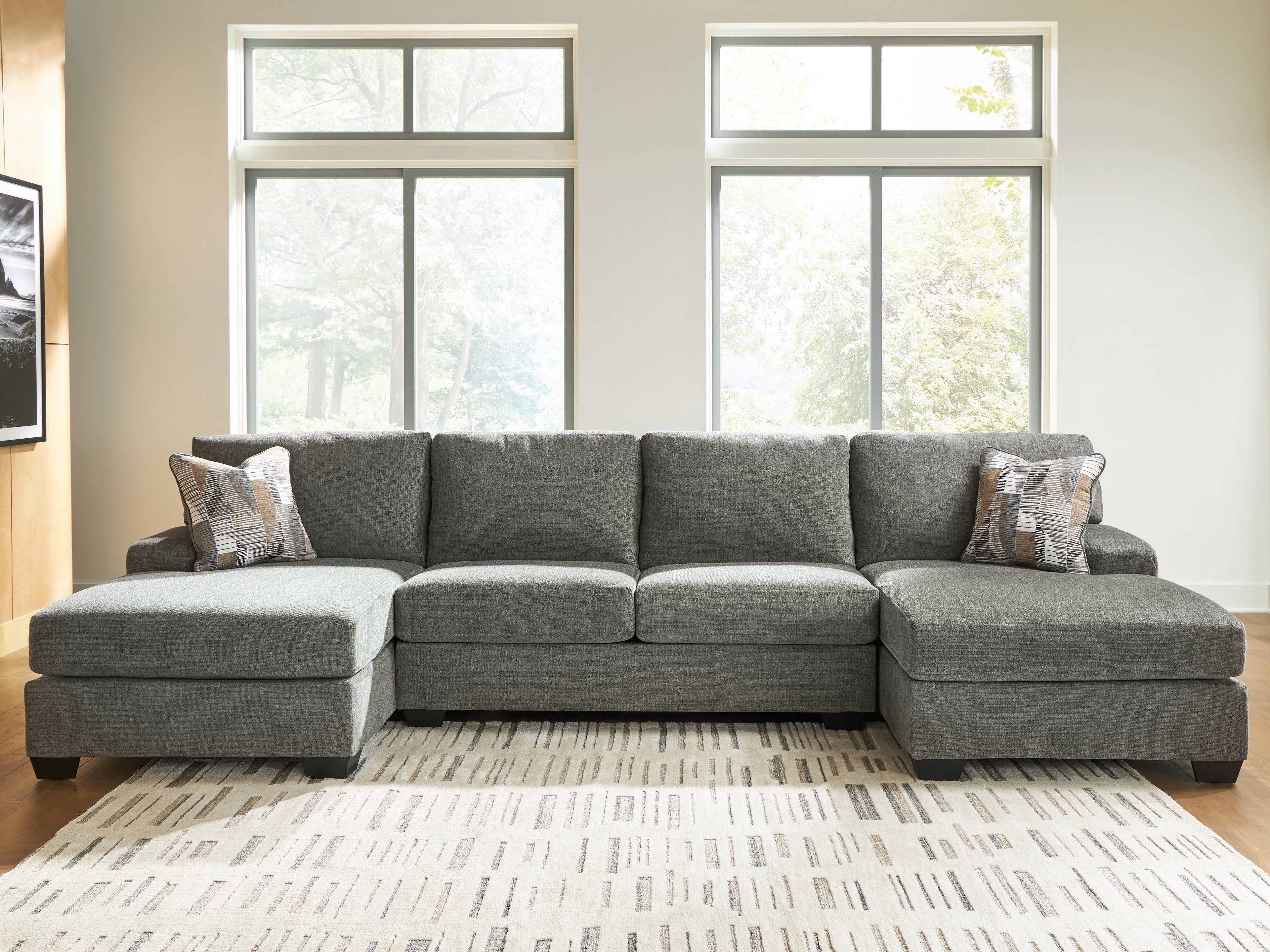 Hoover Furniture Outlet - Ashley Furniture - Clarington 3-Piece Sectional with Double Chaise - RAF 3-Piece Sectional with Double Chaise - PC48405S3