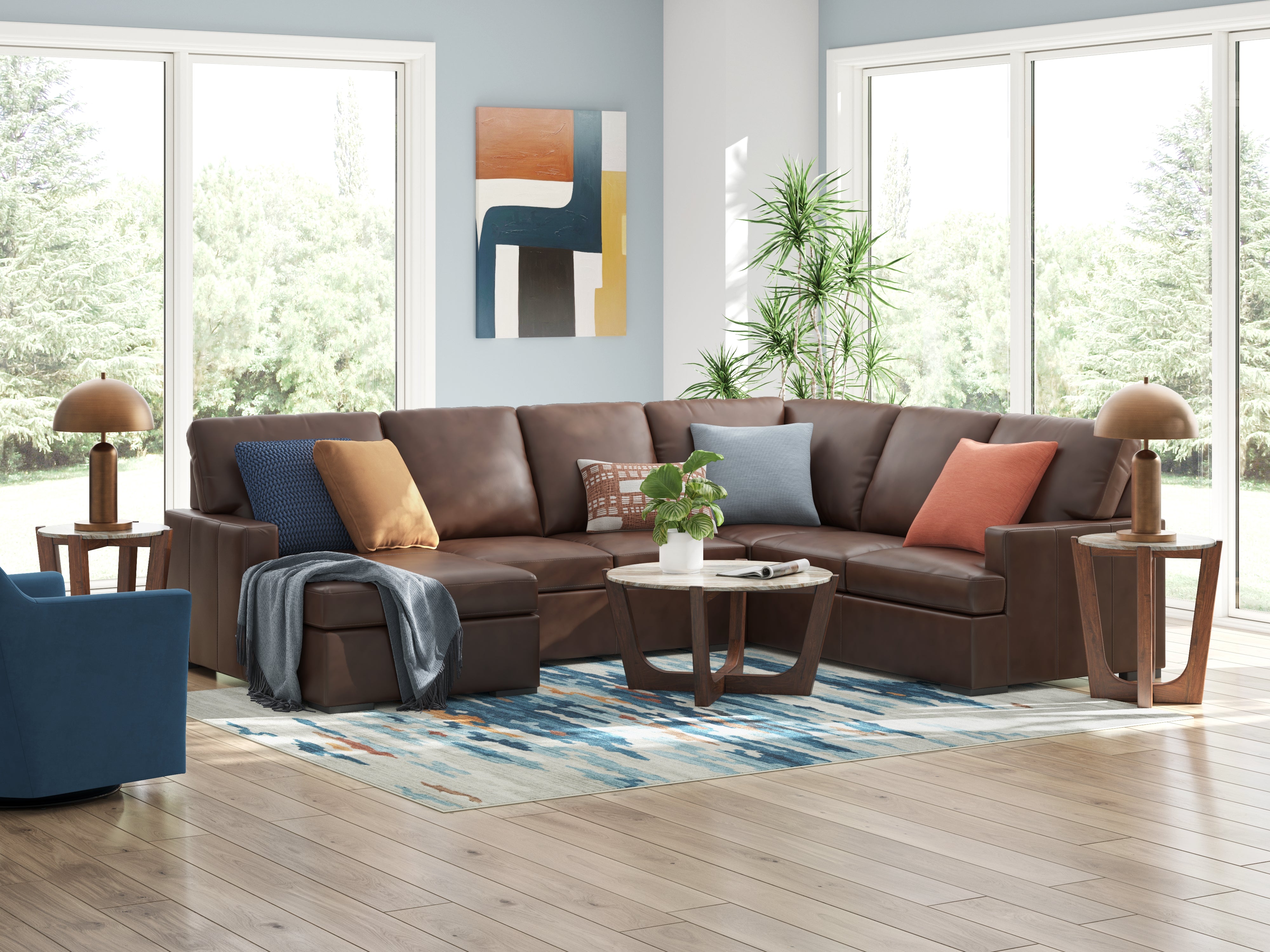 Hoover Furniture Outlet - Ashley Furniture - McDowlan 3-Piece Sectional with Chaise - RAF 3-Piece Sectional with Chaise / Coffee - PC48504S2