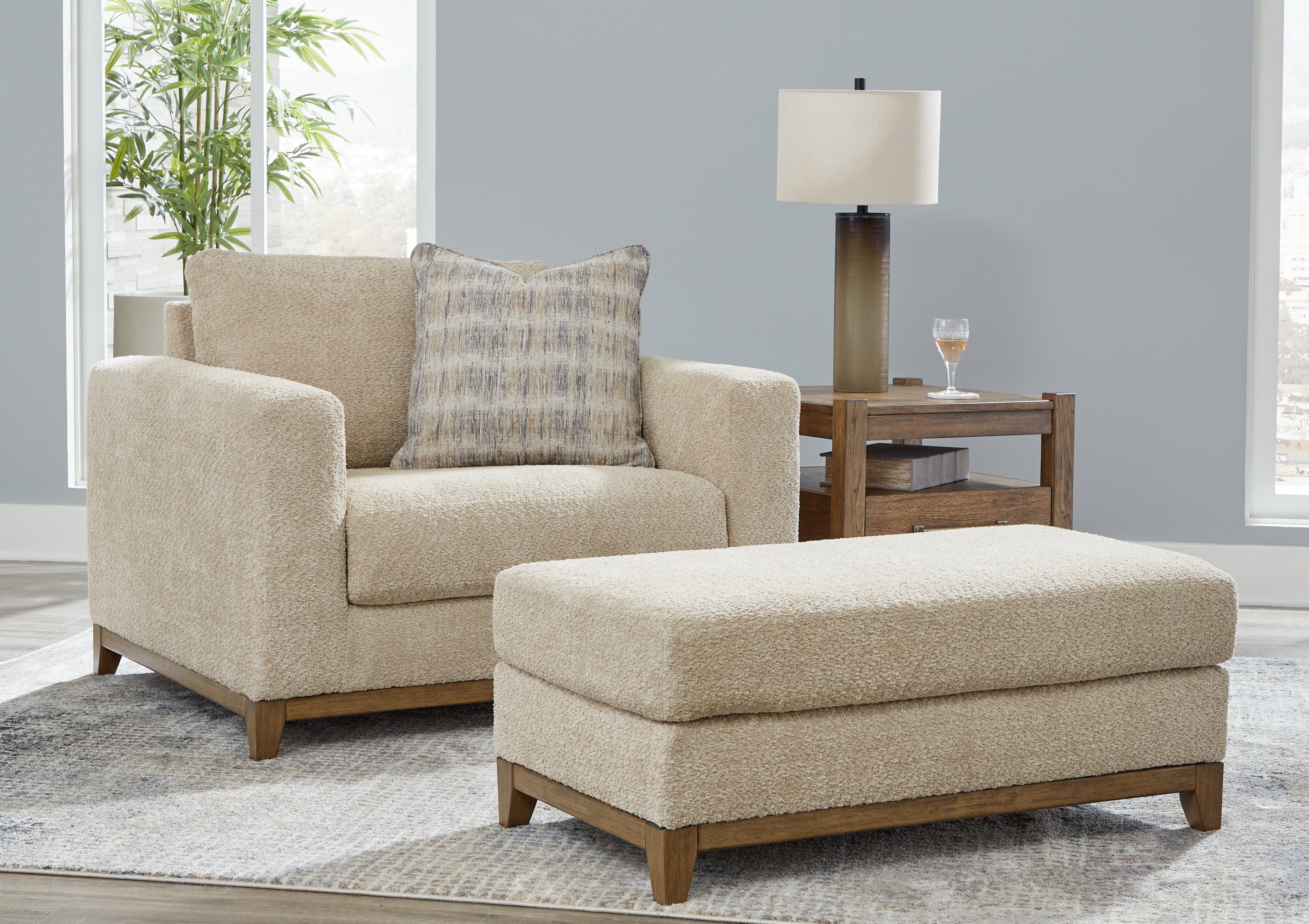 Hoover Furniture Outlet - Ashley Furniture - Parklynn Oversized Chair and Ottoman - Oversized Chair and Ottoman - 48902U2