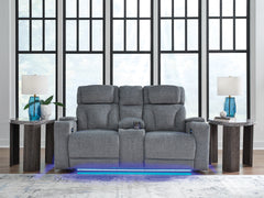 Hoover Furniture Outlet - Ashley Furniture - Studio Cave Power Reclining Loveseat with Console - PWR REC Loveseat/CON/ADJ HDRST - PC4980218