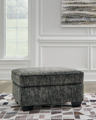Hoover Furniture Outlet - Ashley Furniture - Lonoke Ottoman - Ottoman / Gunmetal - 5050414