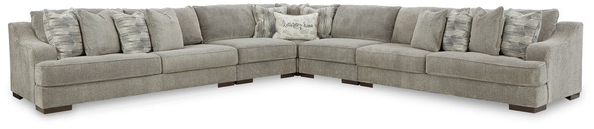 Hoover Furniture Outlet - Ashley Furniture - Bayless 5-Piece Sectional - LAF 5-Piece Sectional / Smoke - 52304S3