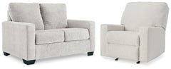Hoover Furniture Outlet - Ashley Furniture - Rannis Twin Sofa Sleeper and Recliner - Twin Sofa Sleeper and Recliner - 53603U1