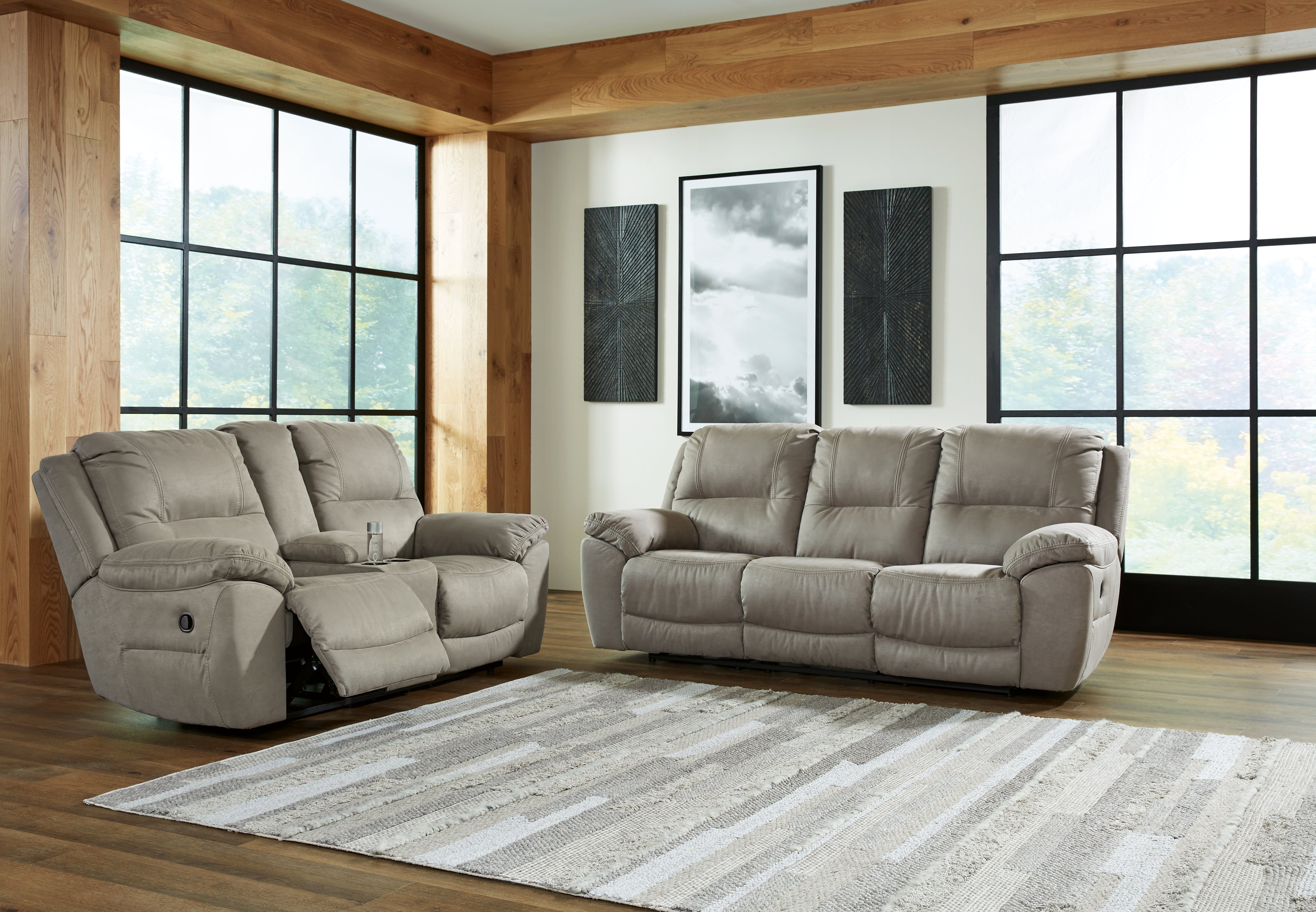 Hoover Furniture Outlet - Ashley Furniture - Next-Gen Gaucho Reclining Sofa and Loveseat - Reclining Sofa and Loveseat / Putty - 54203U1