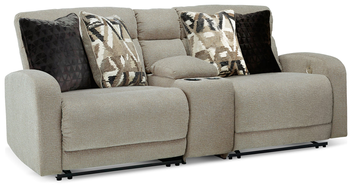 Hoover Furniture Outlet - Ashley Furniture - Colleyville 3-Piece Power Reclining Sectional - 3-Piece Power Reclining Sectional / Stone - 54405S1