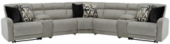 Hoover Furniture Outlet - Ashley Furniture - Colleyville 7-Piece Power Reclining Sectional - 7-Piece Power Reclining Sectional / Stone - 54405S10