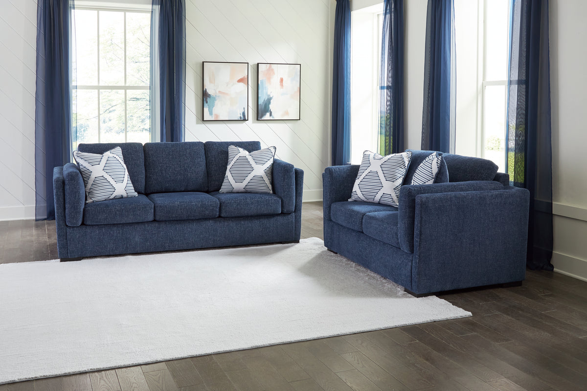 Hoover Furniture Outlet - Ashley Furniture - Evansley Sofa and Loveseat - Sofa and Loveseat / Navy - 54502U2