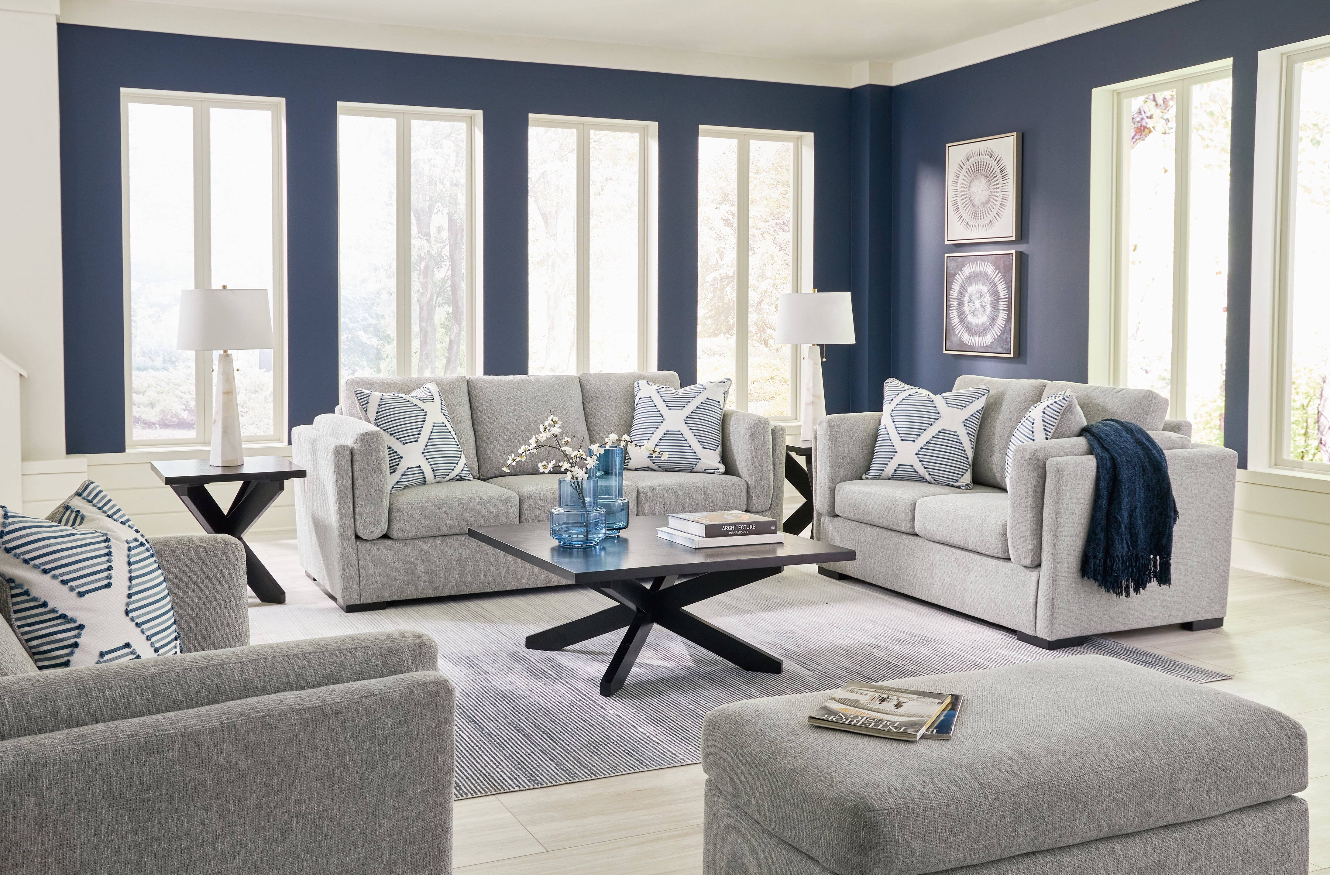 Hoover Furniture Outlet - Ashley Furniture - Evansley Sofa, Loveseat, Oversized Chair and Ottoman - Sofa, Loveseat, Oversized Chair and Ottoman - 54503U3