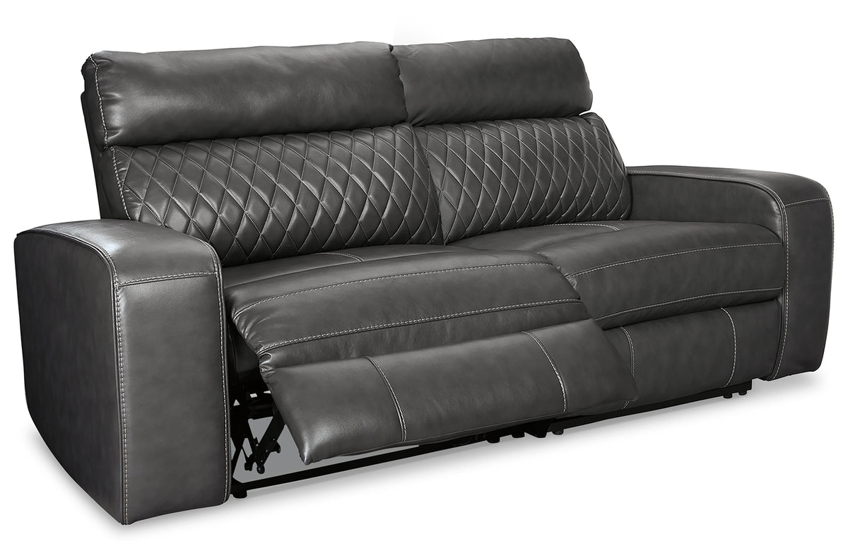 Hoover Furniture Outlet - Ashley Furniture - Samperstone 2-Piece Power Reclining Sectional Loveseat - 2-Piece Power Reclining Sectional Loveseat / Gray - 55203S5