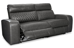Hoover Furniture Outlet - Ashley Furniture - Samperstone 2-Piece Power Reclining Sectional Loveseat - 2-Piece Power Reclining Sectional Loveseat / Gray - 55203S5