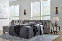 Hoover Furniture Outlet - Ashley Furniture - Marleton 2-Piece Sleeper Sectional with Chaise - RAF 2-Piece Sleeper Sectional with Chaise / Gray - 55305S3