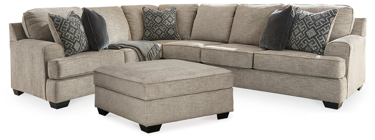Hoover Furniture Outlet - Ashley Furniture - Bovarian 3-Piece Sectional and Ottoman - 3-Piece Sectional and Ottoman - 56103U3