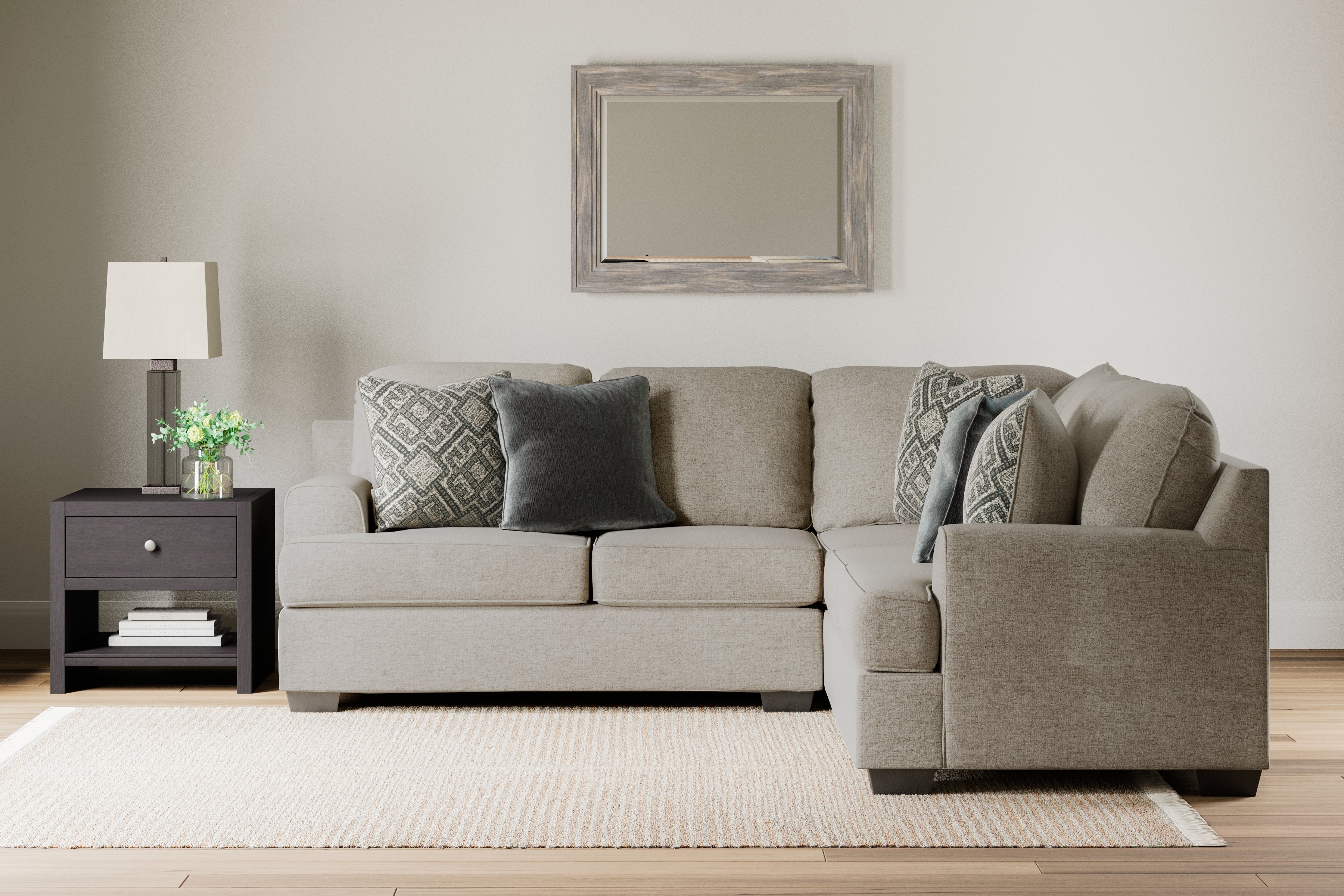Hoover Furniture Outlet - Ashley Furniture - Bovarian 2-Piece Sectional - RAF 2-Piece Sectional / Stone - 56103S1