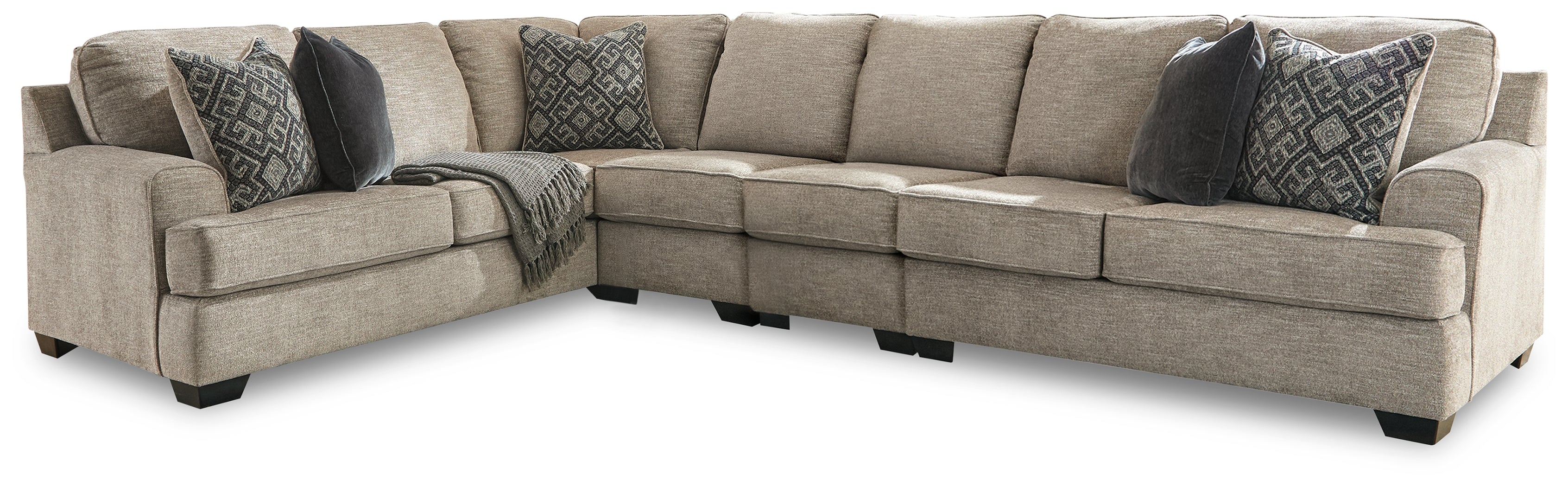 Hoover Furniture Outlet - Ashley Furniture - Bovarian 4-Piece Sectional - LAF 4-Piece Sectional / Stone - 56103S6