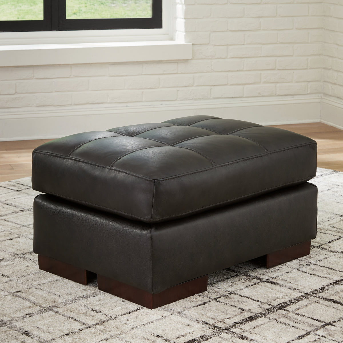 Hoover Furniture Outlet - Ashley Furniture - Luigi Ottoman - Ottoman / Thunder - 5650614