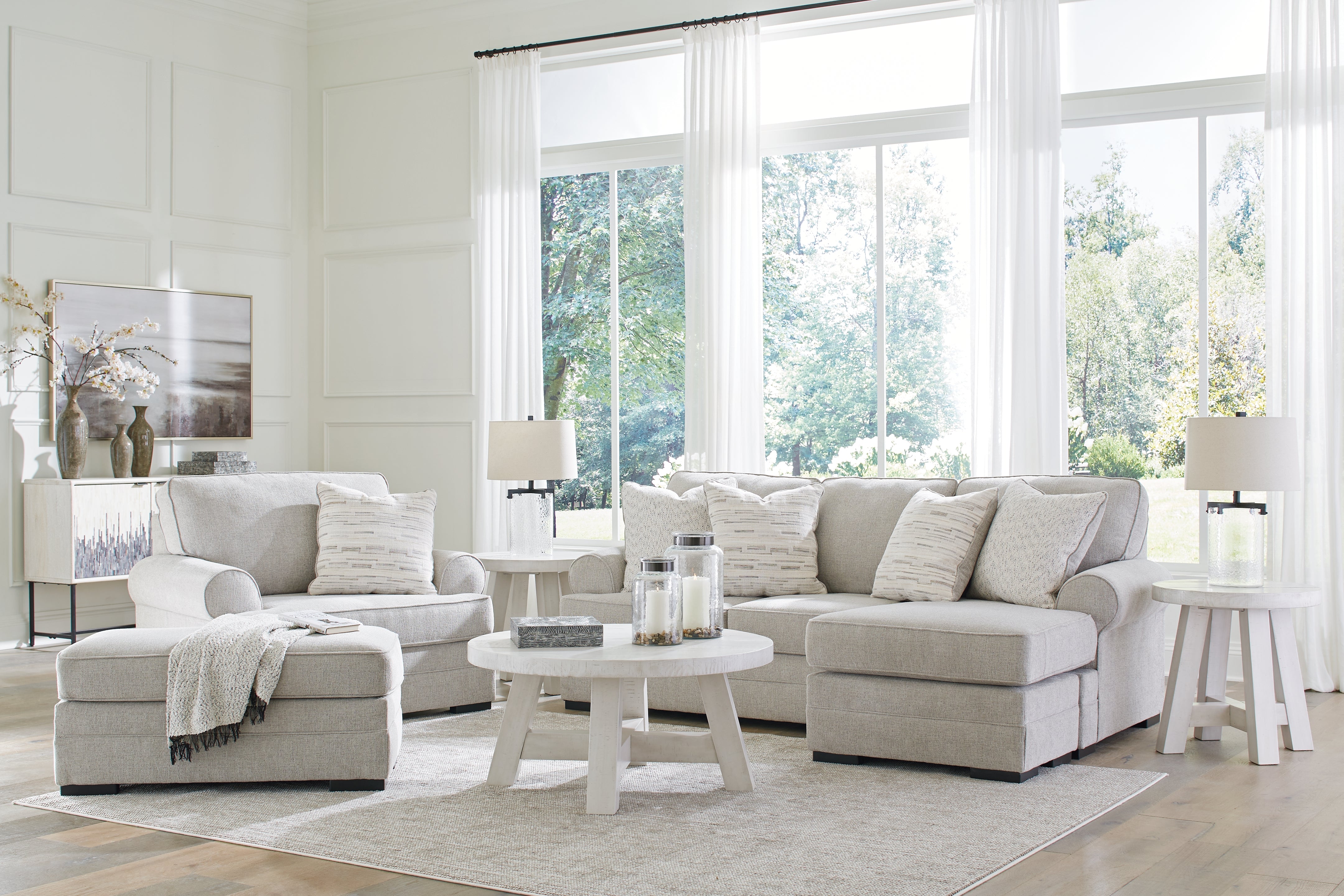 Hoover Furniture Outlet - Ashley Furniture - Eastonbridge Sofa Chaise, Oversized Chair, and Ottoman - Sofa Chaise, Oversized Chair, and Ottoman - 56603U1