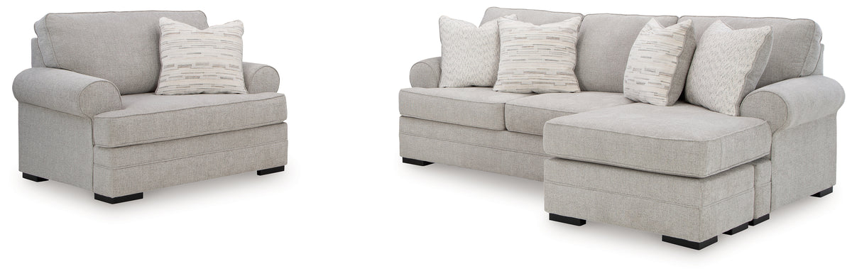 Hoover Furniture Outlet - Ashley Furniture - Eastonbridge Sofa Chaise and Oversized Chair - Sofa Chaise and Oversized Chair - 56603U3