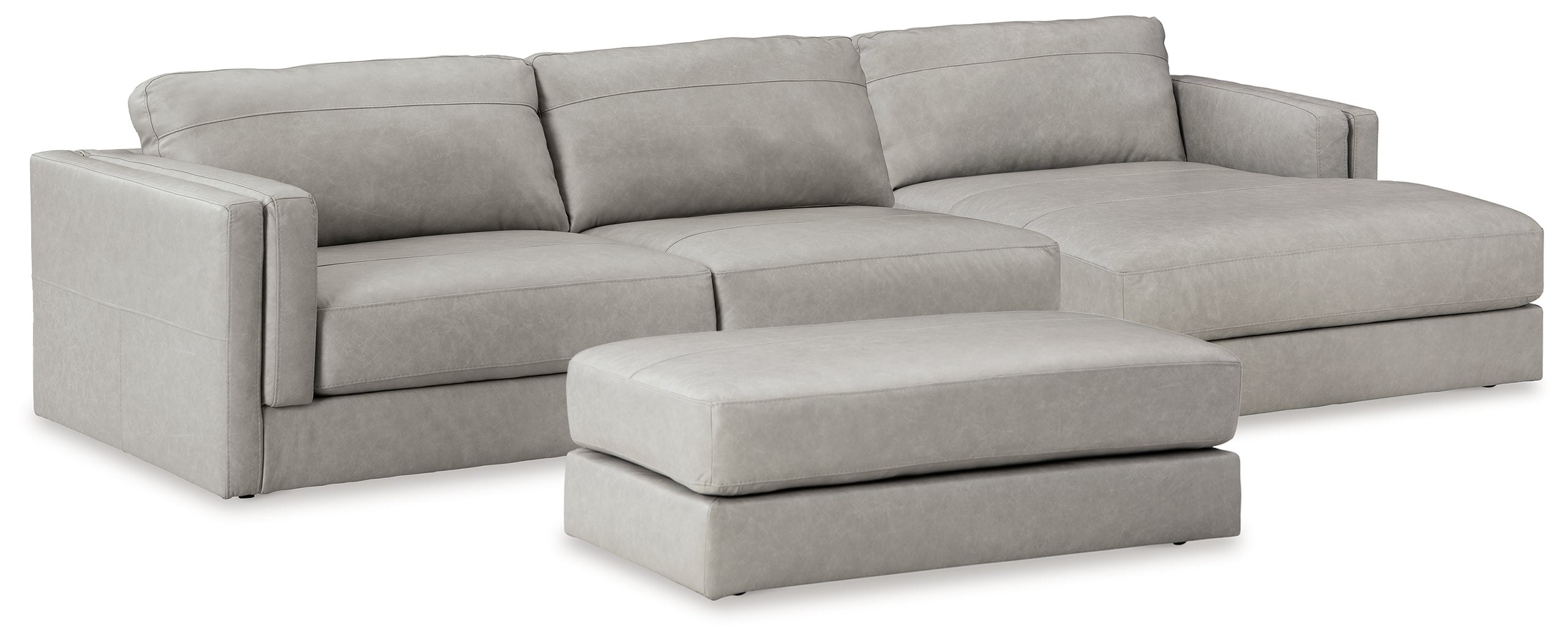 Hoover Furniture Outlet - Ashley Furniture - Amiata 2-Piece Sectional with Chaise and Ottoman - 2-Piece Sectional with Chaise and Ottoman - 57404U1