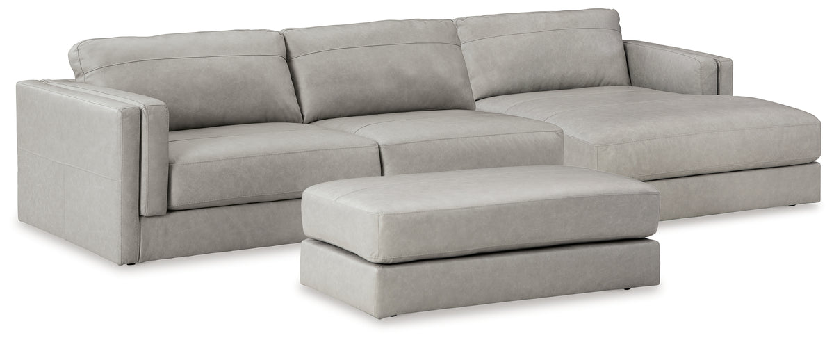 Hoover Furniture Outlet - Ashley Furniture - Amiata 2-Piece Sectional with Chaise and Ottoman - 2-Piece Sectional with Chaise and Ottoman - 57404U1