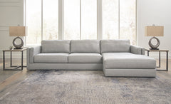 Hoover Furniture Outlet - Ashley Furniture - Amiata 2-Piece Sectional with Chaise - LAF 2-Piece Sectional with Chaise / Glacier - 57404S2