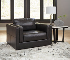 Hoover Furniture Outlet - Ashley Furniture - Amiata Oversized Chair - Chair and a Half / Onyx - 5740523