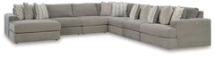 Hoover Furniture Outlet - Ashley Furniture - Avaliyah 7-Piece Sectional with Chaise - RAF 7-Piece Sectional with Chaise / Ash - 58103S9