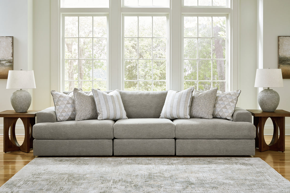 Hoover Furniture Outlet - Ashley Furniture - Avaliyah 3-Piece Sectional Sofa - RAF 3-Piece Sectional Sofa / Ash - 58103S2