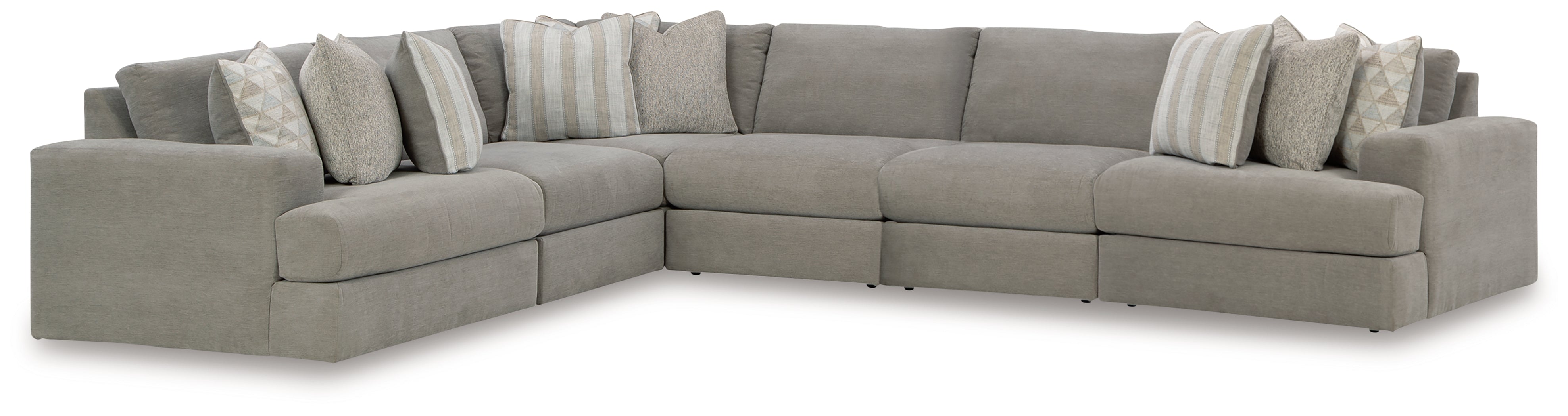 Hoover Furniture Outlet - Ashley Furniture - Avaliyah 6-Piece Sectional - RAF 6-Piece Sectional / Ash - 58103S7