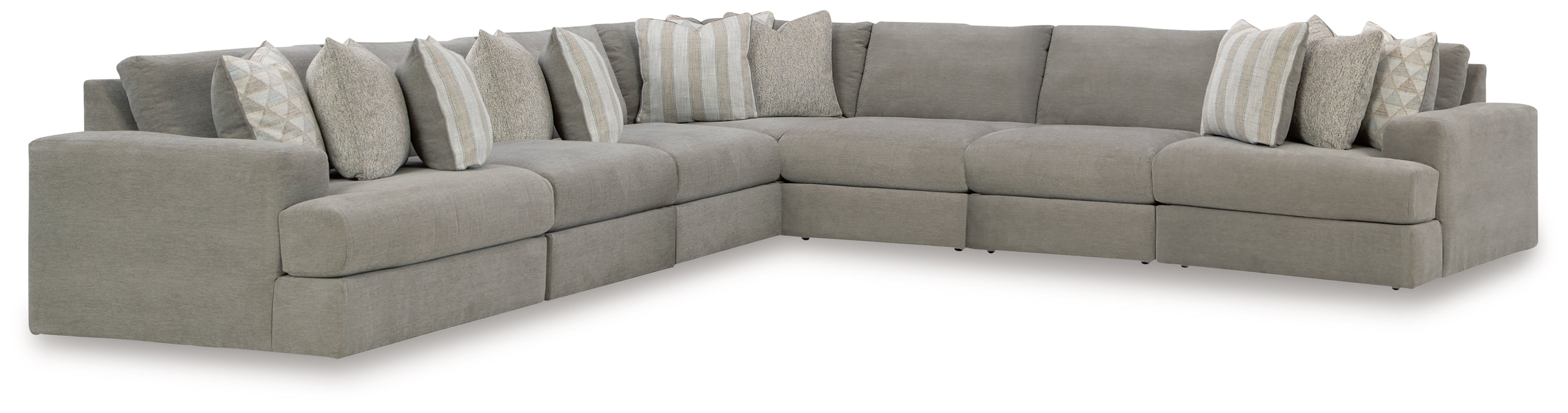 Hoover Furniture Outlet - Ashley Furniture - Avaliyah 7-Piece Sectional - RAF 7-Piece Sectional / Ash - 58103S8