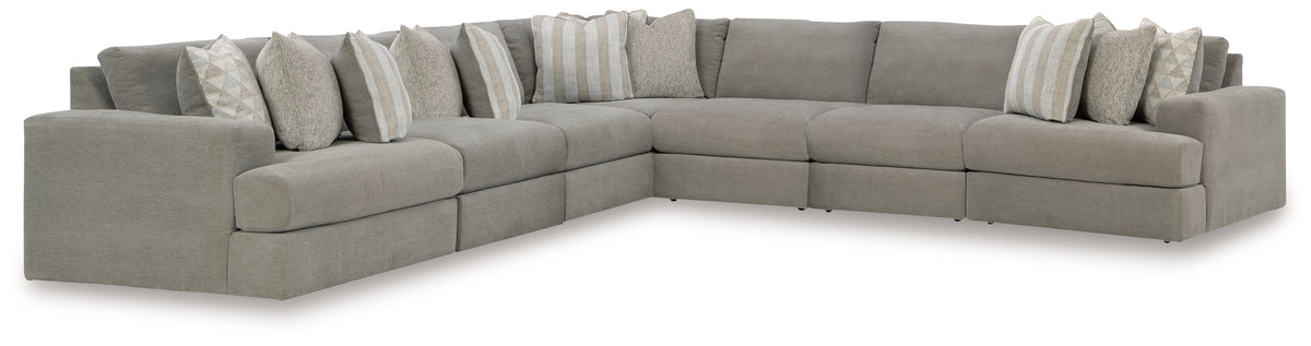 Hoover Furniture Outlet - Ashley Furniture - Avaliyah 7-Piece Sectional - RAF 7-Piece Sectional / Ash - 58103S8