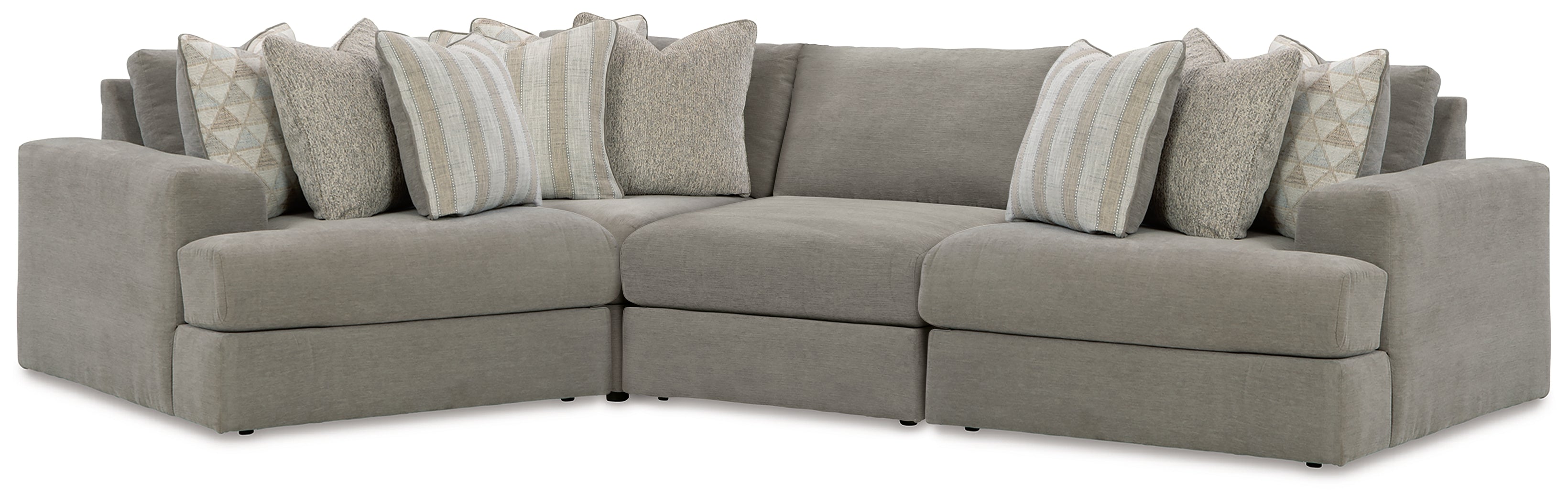 Hoover Furniture Outlet - Ashley Furniture - Avaliyah 4-Piece Sectional - RAF 4-Piece Sectional / Ash - 58103S5