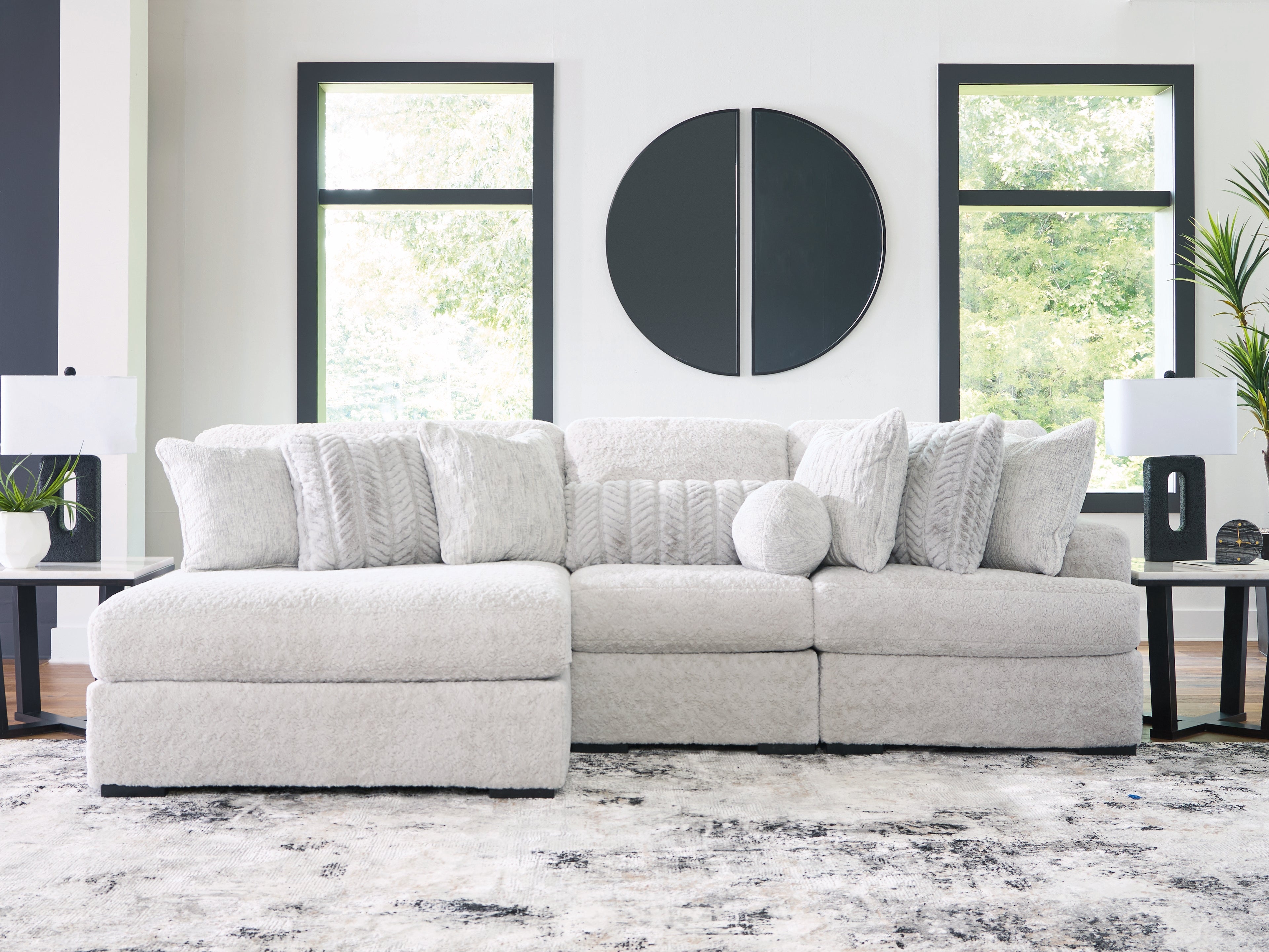 Hoover Furniture Outlet - Ashley Furniture - Cuddle Plush 3-Piece Sectional with Chaise - 3-Piece Sectional with Chaise - PC59106S7