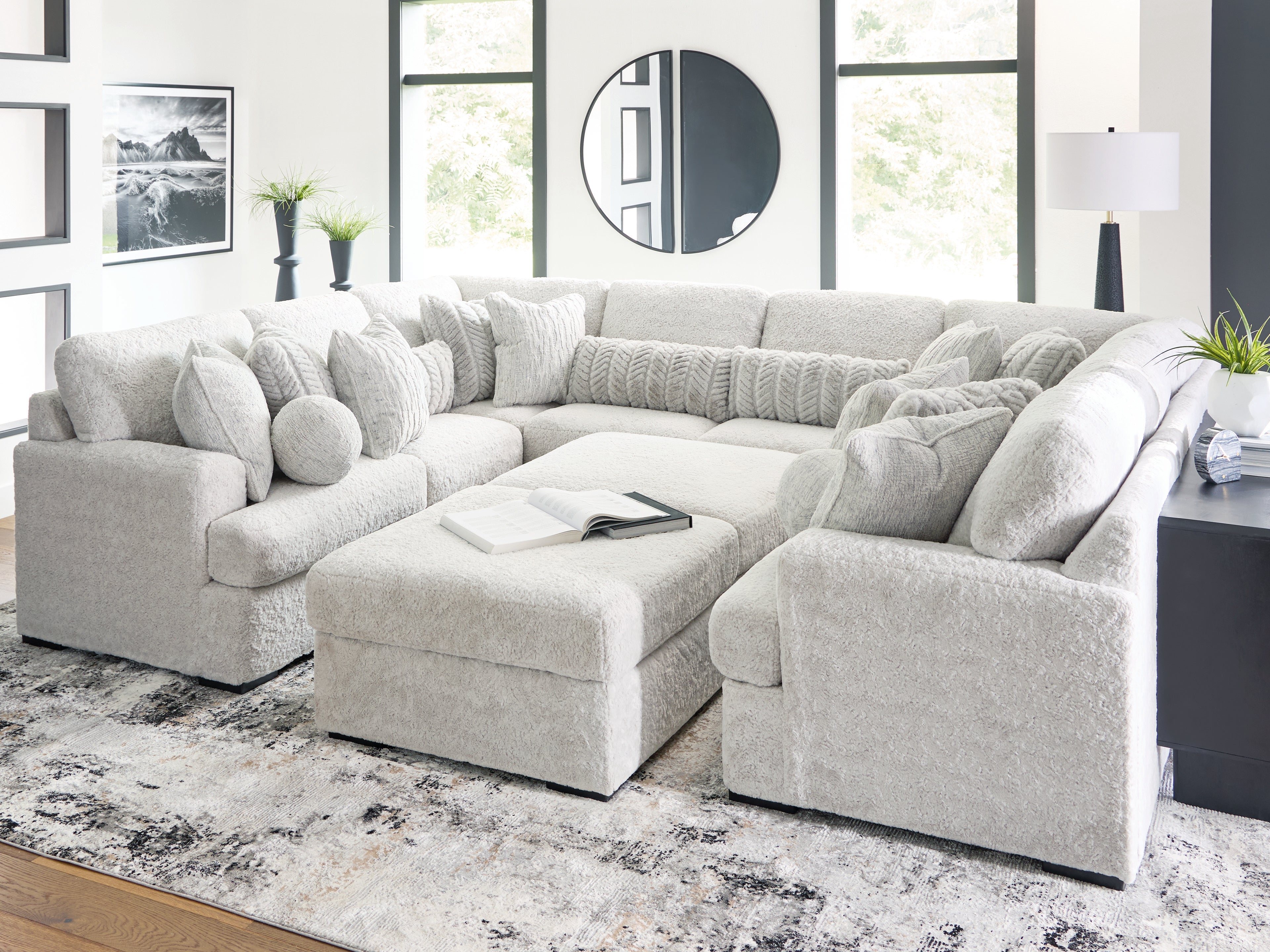 Hoover Furniture Outlet - Ashley Furniture - Cuddle Plush 10-Piece Sectional - RAF 10-Piece Sectional - PC59106S10