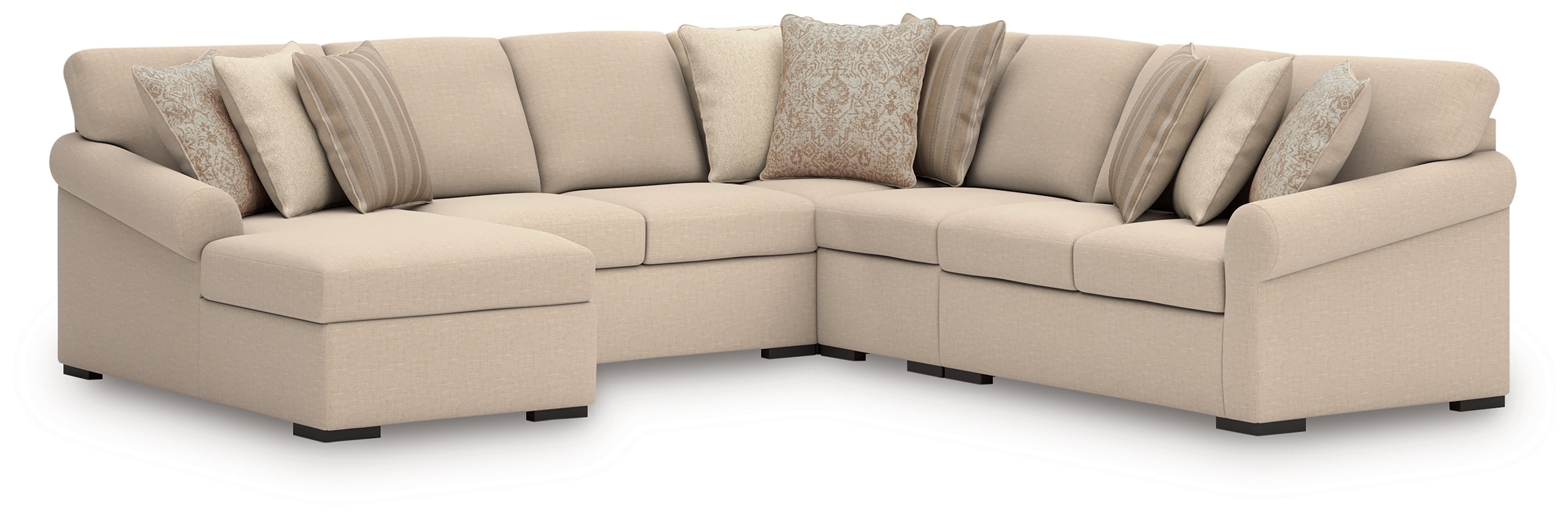 Hoover Furniture Outlet - Ashley Furniture - LadyMae 5-Piece Sectional with Chaise - RAF 5-Piece Sectional with Chaise - 59404S8